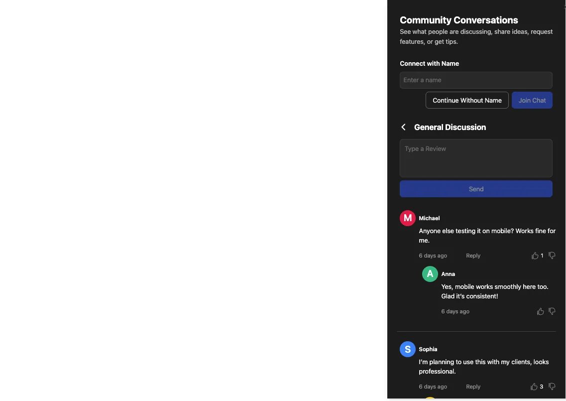 Moderated Comments Widget
