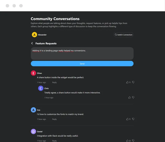 Dark Comments Widget