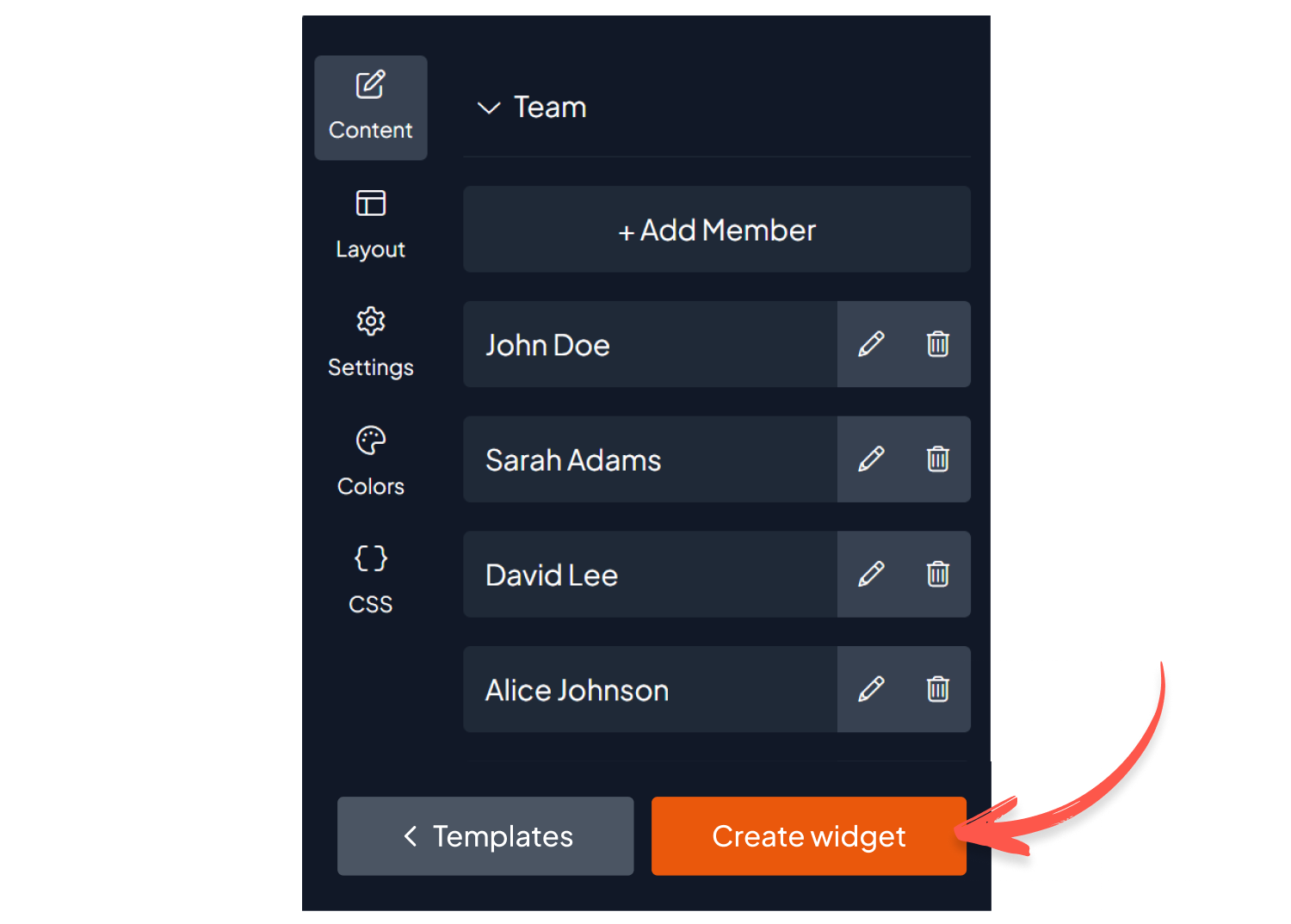 Customize Your Widget